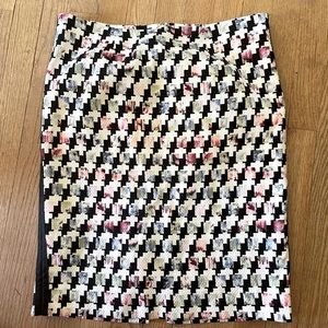 White House Black Market Geometric Fully Lined Skirt Size 12